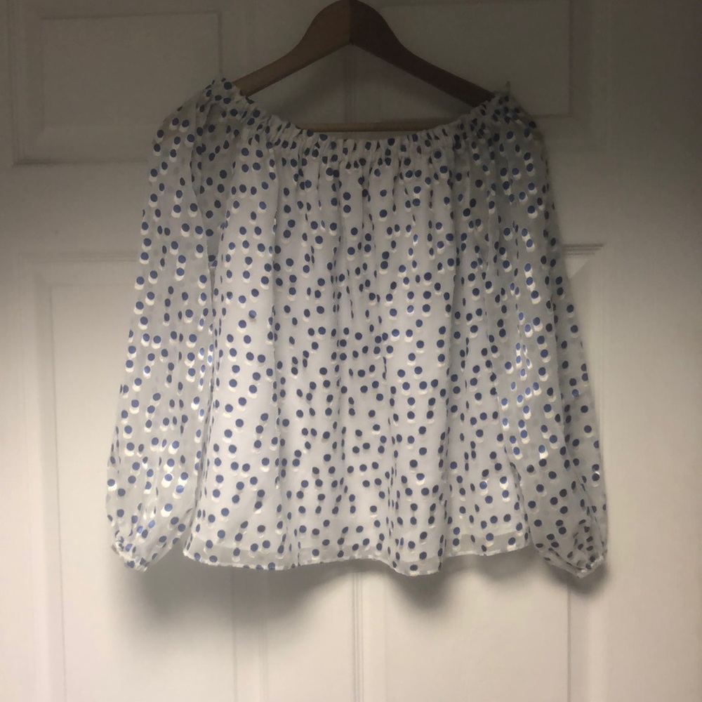 Lilly Pulitzer off the shoulder silk top